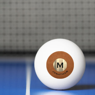 Modern Sable Gold Luxury Monogram Pingpongbal