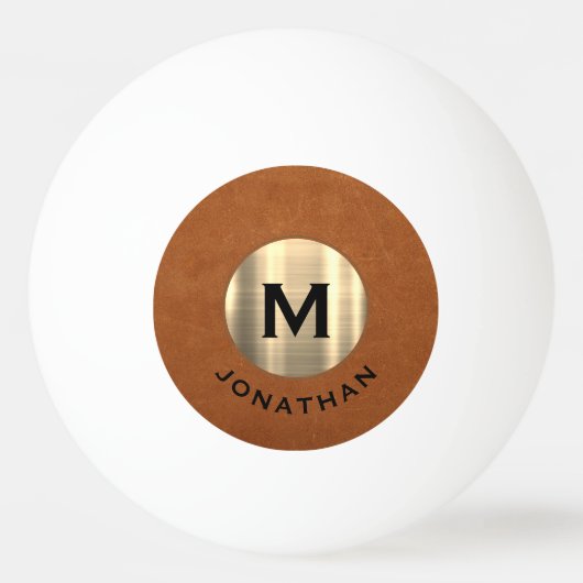Modern Sable Gold Luxury Monogram Pingpongbal (Voorkant)