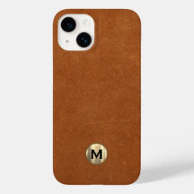 Modern Sable Leather Borhed Gold Monogram