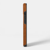 Modern Sable Leather Borhed Gold Monogram iPhone Hoesje (Linkerkant)