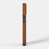 Modern Sable Leather Borhed Gold Monogram iPhone Hoesje (Rechterkant)