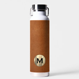 Modern Sable Leather Gold Monogram Waterfles