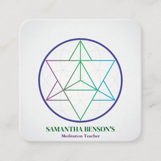 Modern Sacred Geometry Symbol Merkabah  Vierkante Visitekaartje (Voorkant)
