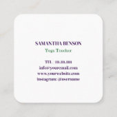 Modern Sacred Geometry Symbol Merkabah  Vierkante Visitekaartje (Achterkant)