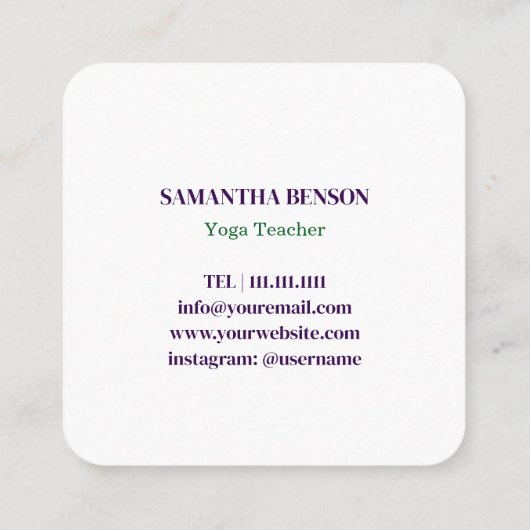 Modern Sacred Geometry Symbol Merkabah  Vierkante Visitekaartje (Achterkant)