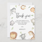 Modern Safari Animals Baby shower Hartelijk dank Kaart (Voorkant)