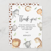 Modern Safari Animals Baby shower Hartelijk dank Kaart (Voorkant / Achterkant)