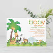 Modern Safari Animals Baby shower Uitnodiging (Staand voorkant)