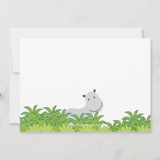 Modern Safari Animals Baby shower Uitnodiging (Achterkant)