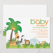 Modern Safari Animals Baby shower Uitnodiging (Voorkant / Achterkant)