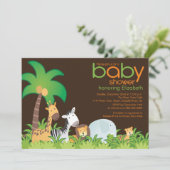 Modern Safari Animals Baby shower Uitnodiging (Staand voorkant)