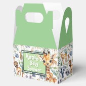 Modern Safari Chic: trendy Baby shower Bedankdoosjes (Geopend)