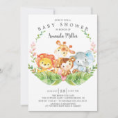 Modern Safari Oerwoud Animals Baby shower Kaart (Voorkant)