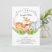 Modern Safari Oerwoud Animals Baby shower Kaart (Staand voorkant)