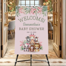 Modern Safari Oerwoud Meisje Baby shower Welkomstb