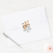 Modern Safari Wild Animals Verjaardag Baby shower Ronde Sticker (Envelop)