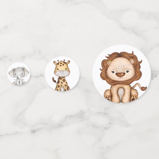 Modern Safari Wilde Oerwouden Partij Confetti (Achterkanten)