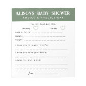 Modern Sage Advies en Voorspellingen Baby shower Notitieblok (Voorkant)