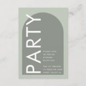 Modern Sage Arch Moss Abstract Japandi Minimalisme Informatiekaartje (Voorkant)