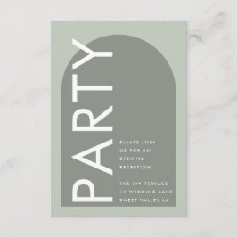 Modern Sage Arch Moss Abstract Japandi Minimalisme Informatiekaartje