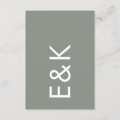 Modern Sage Arch Moss Abstract Japandi Minimalisme Informatiekaartje (Achterkant)