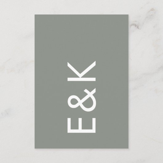 Modern Sage Arch Moss Abstract Japandi Minimalisme Informatiekaartje (Achterkant)