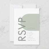 Modern Sage Arch Moss Abstract Japandi Minimalisme RSVP Kaartje (Voorkant)