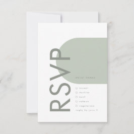 Modern Sage Arch Moss Abstract Japandi Minimalisme RSVP Kaartje