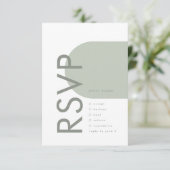 Modern Sage Arch Moss Abstract Japandi Minimalisme RSVP Kaartje (Staand voorkant)