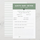 Modern Sage Baby shower Advies en Voorspellingen (Voorkant / Achterkant)