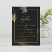 Modern Sage Black Custom2 Waterverf Kaart (Staand voorkant)