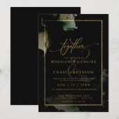 Modern Sage Black Custom2 Waterverf Kaart (Voorkant / Achterkant)