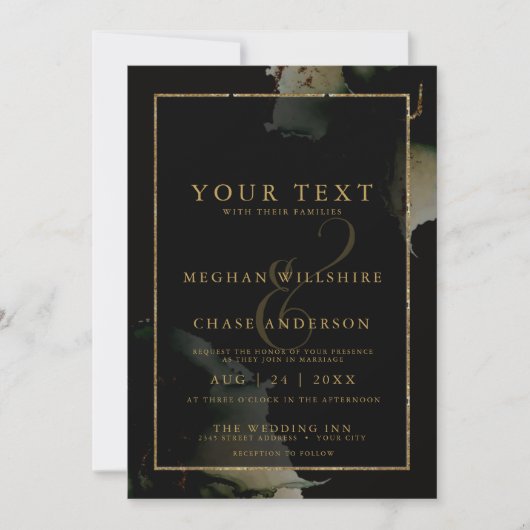 Modern Sage Black Custom3 Waterverf Kaart (Voorkant)