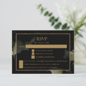 Modern Sage Black Custom RSVP Kaartje (Staand voorkant)