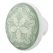 Modern Sage Country Farmhouse Ivory Mandala Keramische Knop (Rechts)