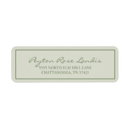 Modern Sage Elegant Green Script Etiket