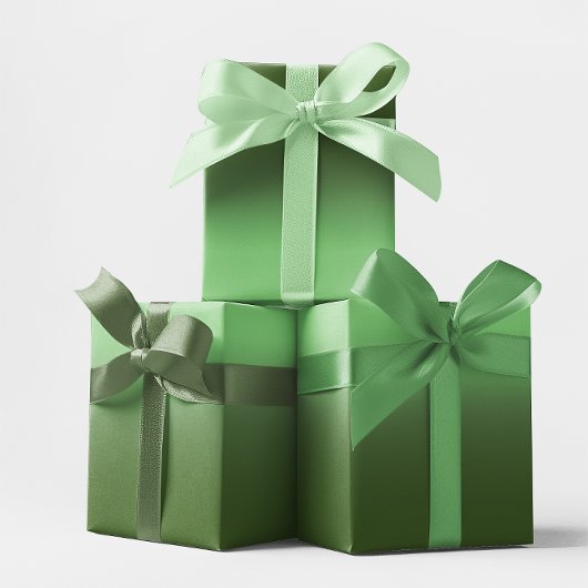 Modern Sage en Forest Green Gradient Inpakpapier Vel