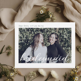 Modern Sage Foliage Bruidsmeisje voorstel Kaart
