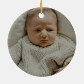 Modern Sage Font Baby's eerste kerstfoto Keramisch Ornament (Achterkant)