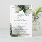 Modern Sage Green2 Waterverf Uitnodiging (Staand voorkant)