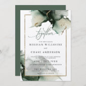 Modern Sage Green2 Waterverf Uitnodiging (Voorkant / Achterkant)