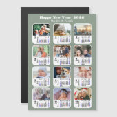 Modern Sage Green 2025 Kalender 12 Foto Magnetisch (Voorkant / Achterkant)