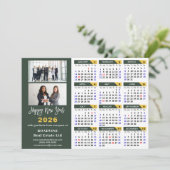 Modern Sage Green 2025 Kalender Business 2 Foto Feestdagenkaart (Staand voorkant)