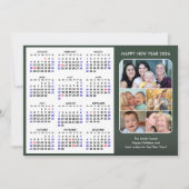 Modern Sage Green 2025 Kalender Minimalist 5 Foto Feestdagenkaart (Voorkant)