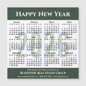 Modern Sage Green 2025 Kalender Zakelijk Magnetisc (Voorkant)
