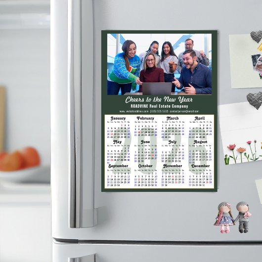 Modern Sage Green 2025 Kalender Zakelijk Magnetisc