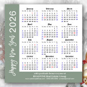 Modern Sage Green 2025 Kalender Zakelijk Magnetisc