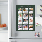 Modern Sage Green 2026 Kalender 12 Foto Magnetisch