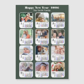 Modern Sage Green 2026 Kalender 12 Foto Magnetisch (Voorkant)