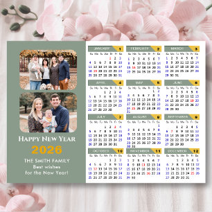 Modern Sage Green 2026 Kalender 2 Foto Magnetisch